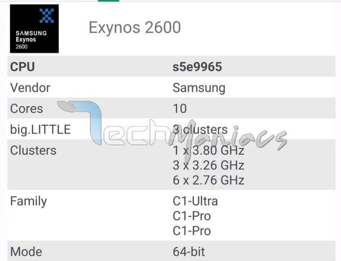三星Exynos 2600多核成绩突破1.1万分 冲进第一梯队