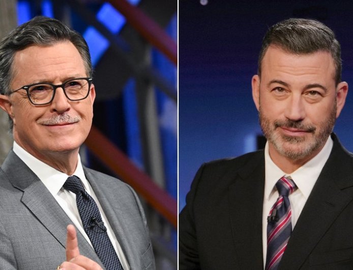 Colbert skewers CBS for denying deep-sixing of candidate interview, while Kimmel hosts Democratic fundraiser