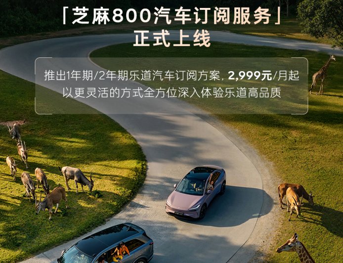 蔚来乐道 1 年期 / 2 年期「芝麻 800 汽车订阅方案」上线，2999 元 / 月起