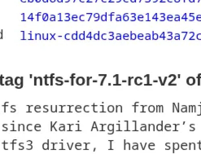Linux 全新 NTFS 驱动已并入 7.1 版主线内核，支持写入